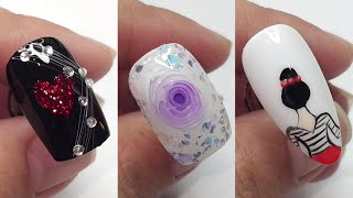 58 hand painted nail art tutorials  nail art designs 2024  nail polish colours design [upl. by Gallagher]