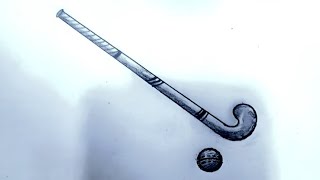 How to draw a hockey step by step  Hockey stick and ball drawing  Drawing tutorials [upl. by Acirahs]