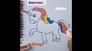 UNICORN drawing and colouring for kidseasycolouringdrawingkidsvideokidsart unicorn [upl. by Hillie377]