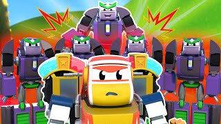 EVIL ROBOT creates an ARMY OF CLONES Help SUPER ROBOT  Robot and Police Car Transform [upl. by The562]