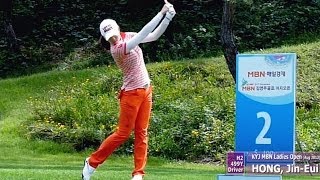 Slow HD HONG JinEui 2013 Driver with Practice Golf Swing 1 [upl. by Yclek]