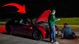 I Drove My Tesla Until It Died What Happens at 0 Battery [upl. by Lyrak442]