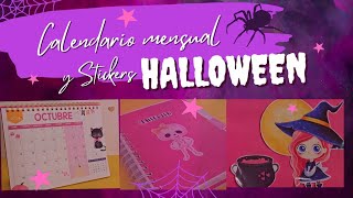 Calendario mensual 20242025  pegatinas de Halloween mega cute 🙌👻🎃🦇🎀 [upl. by Gershom154]