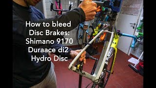 How to Bleed Shimano Duraace Disc Brakes 9170 [upl. by Chrysler957]