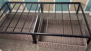 Rolanstar Twin Bed Frame with 2 Rattan Baskets Review [upl. by Mira]