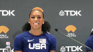 Alexis Holmes Reacts To World Record In Mixed 4x4 At World Champs [upl. by Mallina]