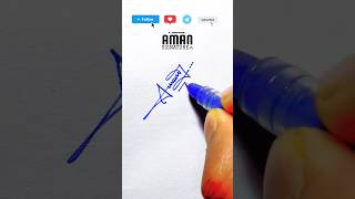 SUBSCRIBE AND COMMENT AMAN SIMPLE SIGNATURE signature art mysignature calligraphy cricket [upl. by Artenra805]