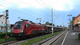 Bahnverkehr am Bodensee Railjet➡️Frankfurt am Main in Langenargen EC München🔁Zürich in Bregenz [upl. by Ahterahs]