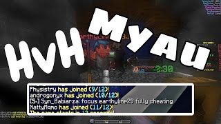 Myau vs 4 Cheaters in Hypixel Skywars  November [upl. by Nosaj339]