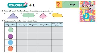 KSSM Matematik Tingkatan 2 Bab 4 poligon jom cuba 41 no2 no3 buku teks form2 [upl. by Colyer89]