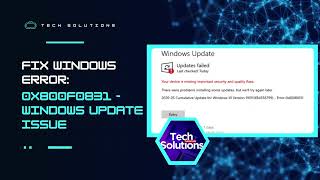 SOLVED Windows Update Error 0x800f0831 [upl. by Jacobine173]