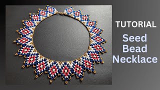 DIY seed bead necklace beading tutorial [upl. by Georgena665]