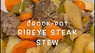 CrockPot Ribeye Steak Stew [upl. by Drye]