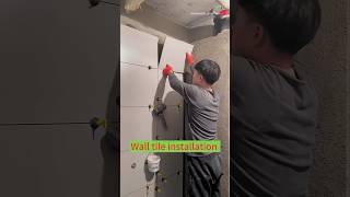 Ep049 Wall tile installation walltiles interor constraction short [upl. by Essirehs]