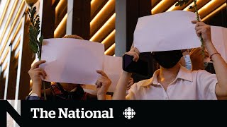 White sheets of paper become a protest symbol in China [upl. by Aveer]