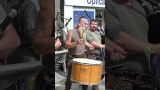 Scottish legend TuBardh Wilson drumming live with Clanadonia in the City of Perth Scotland shorts [upl. by Ainad]