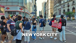 New York Manhattan Summer Walk  Union Square Broadway Flat Iron Plaza and 6th Avenue Travel 4K [upl. by Rora]