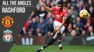 Marcus Rashford v Liverpool Goal  All the Angles  Manchester United [upl. by Qooraf]