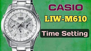 How to set time on Casio Lineage LIWM610  Manually time setting [upl. by Elburr319]