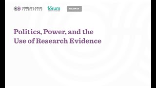 Politics Power and the Use of Research Evidence [upl. by Marylynne]