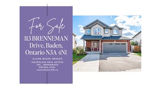 Spacious Baden Home with Dual Kitchens  113 BRENNEMAN Drive Baden Ontario N3A 4N1 [upl. by Ida]