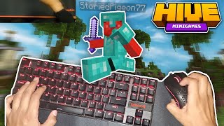 Handcam  keyboard and mouse sounds Hive Skywars  Minecraft [upl. by Ferriter]