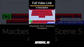 Macbeth Act 1 Scene 5 Workbook Answers  Macbeth Act 1 Scene 5 Questions And Answers ISC shorts [upl. by Ayisan]