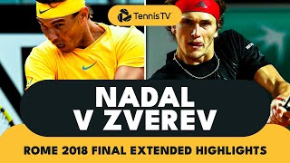 Rafael Nadal vs Alexander Zverev  Rome 2018 Final Extended Highlights [upl. by Grail]