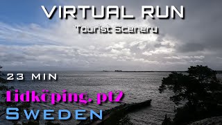 Virtual Run 23 min I Lidköping Sweden 5km pt2 I Treadmill Scenery Workout in 4K I October 2023 [upl. by Reichel639]