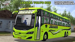 Jakhar Travels Livery for Prakash Volvo Celeste Sleeper Bus Mod  Bussid v431  hjgaming1204 [upl. by Anesuza417]