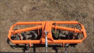 UTV Hitchworks  2 Gang Disc Harrow on a Kubota RTVX1120D [upl. by Arodnap]