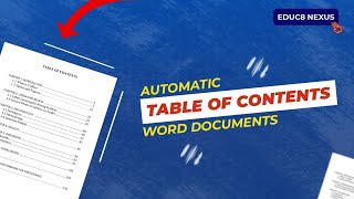 How to Insert an Automatic Table of Contents in Word Easy Steps for Your Reports [upl. by Weibel41]