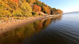 Nyack State Beach Autumn Colors as seen by FPV Drone [upl. by Peatroy]