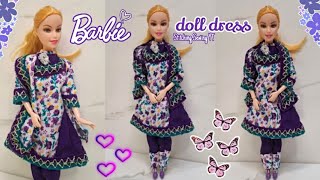 Dress doll Beautiful Dress doll Barbie Making Cute Stitching Sewing YT💜🌼 [upl. by Amimej]