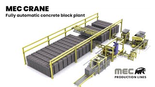 MEC CRANE Concrete Block plant  Automation amp Efficiency for Concrete Block Manufacturing  Mecmetal [upl. by Ycnalc727]