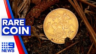 Brisbane man finds rare gold sovereign coin  9 News Australia [upl. by Dodi434]