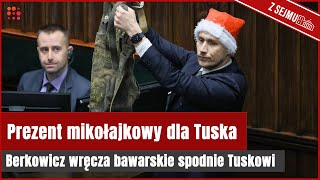 Bawarskie spodnie dla premiera Mikołajki w Sejmie [upl. by Annaitsirk]