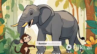 hathi bandar 🤣 joke bestjoke monkey elephant funny aijoke [upl. by Naneik]