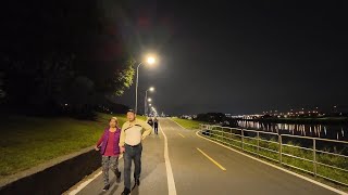 Relaxing Night Walk in Taiwan along Keelung River [upl. by Avril]