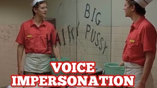 🗣️VOICE IMPERSONATION Brad Hamilton FAST TIMES AT RIDGEMONT HIGH Cleaning Bathroom SCENE👈😆 [upl. by Denby]