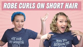 TESTING ROBE CURLS ON SHORT HAIR FIRST IMPRESSIONS [upl. by Joslyn]