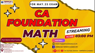 CA FOUNDATION  MATH [upl. by Navy598]