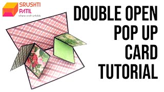 Double Open Pop Up Card Tutorial by Srushti Patil [upl. by Santa83]