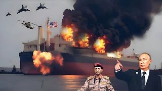 Today US cargo ship carrying 3000 ammunition canisters was destroyed by Iran and Houthis in the Red [upl. by Ajroj]