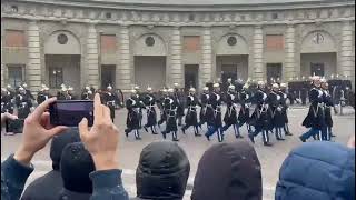 Vaktparaden 9 april 2022  Changing of the Guard at the Royal Castle in Stockholm 9th of April 2022 [upl. by Relyuc427]