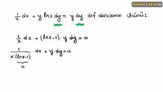 Değişkenlerine ayrılabilir diferansiyel denklemler [upl. by Nevsa]