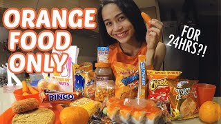 I ONLY ATE ORANGE COLORED FOOD FOR ONE DAY [upl. by Christianson]