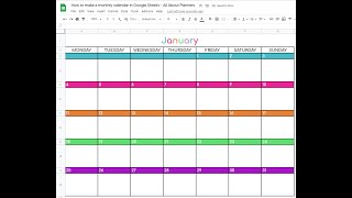 How to make a monthly calendar printable in Google Sheets [upl. by Nahgaem]