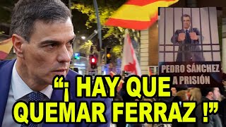 GRAN MANIFESTACIÓN en Ferraz contra Sánchez “¡HAY QUE QUEMAR FERRAZ”💥 [upl. by Heindrick]