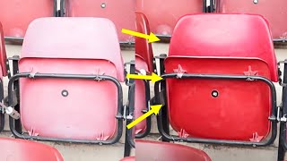 REVIVING STADIUM PLASTIC SEATS USING A BLOW TORCH [upl. by Edelman]